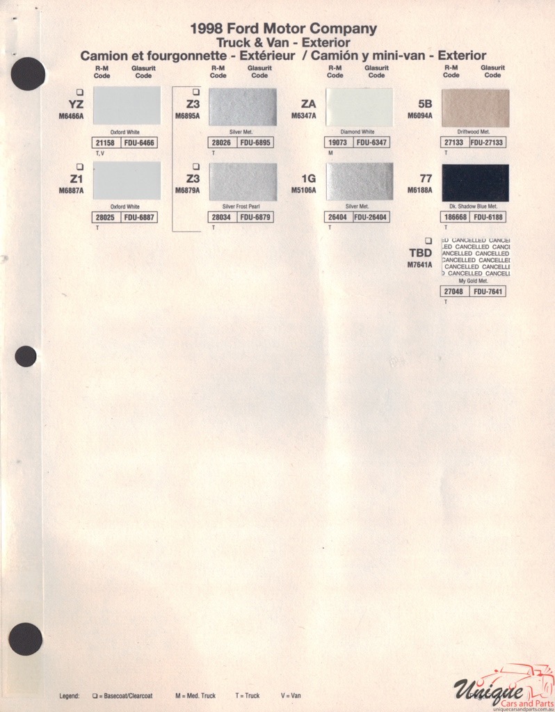 1998 Ford Paint Charts Rinshed-Mason 7